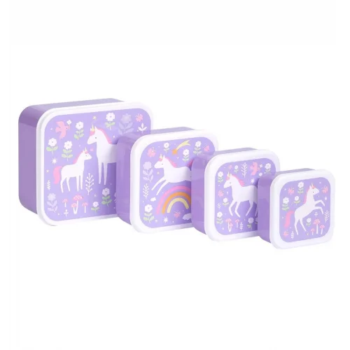 A Little Lovely Company Σετ 4 Δοχεία Φαγητού Unicorn Dreams
