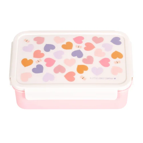 A Little Lovely Company Δοχείο Φαγητού Bento με Χωρίσματα Hearts 1.2L