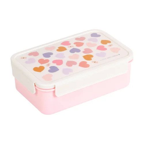 A Little Lovely Company Δοχείο Φαγητού Bento με Χωρίσματα Hearts 1.2L