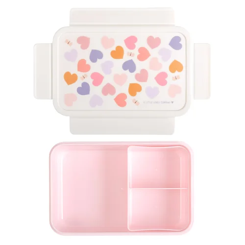 A Little Lovely Company Δοχείο Φαγητού Bento με Χωρίσματα Hearts 1.2L