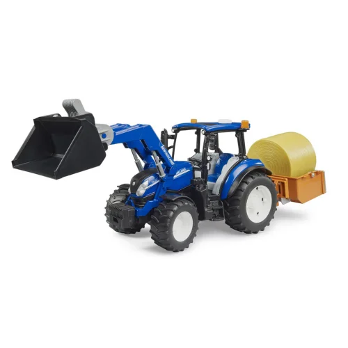 Bruder Τρακτέρ New Holland T5.120 με Φορτωτή, Πλατφόρμα & Αχυρόμπαλα