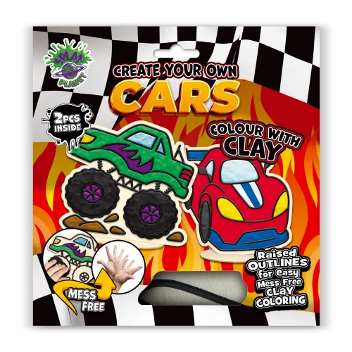 Splat Planet Mess Free Σετ Χειροτεχνίας με Πηλό Race Cars