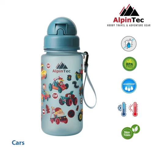 AlpinTec Παγούρι Tritan με Καλαμάκι 400ml Cars