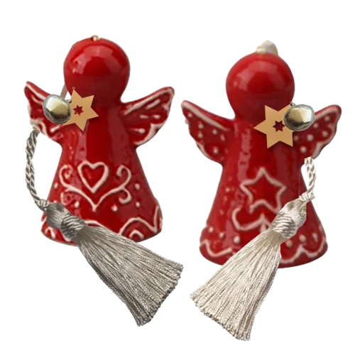 Γούρι Αγγελάκι Κόκκινο με Κουδουνάκι