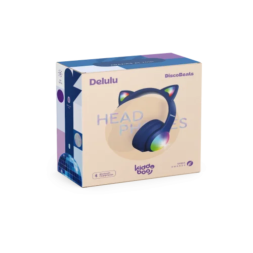 Kiddoboo Delulu Bluetooth Headphones DiscoBeats - Blue