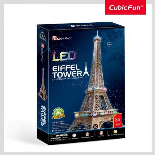 Cubic Fun 3D Παζλ Eiffel Tower με Φωτισμό Led 82 τεμ. - 2