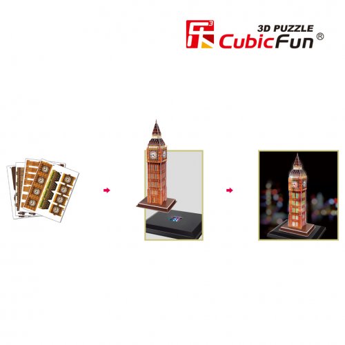 Cubic Fun 3D Παζλ Big Ben London με Φωτισμό Led 28 τεμ. - 4