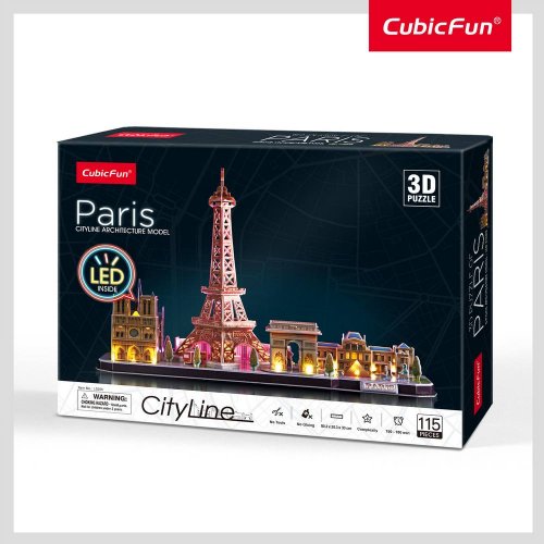 CubicFun 3D Παζλ Paris με Φωτισμό LED 115 τεμ. - 1