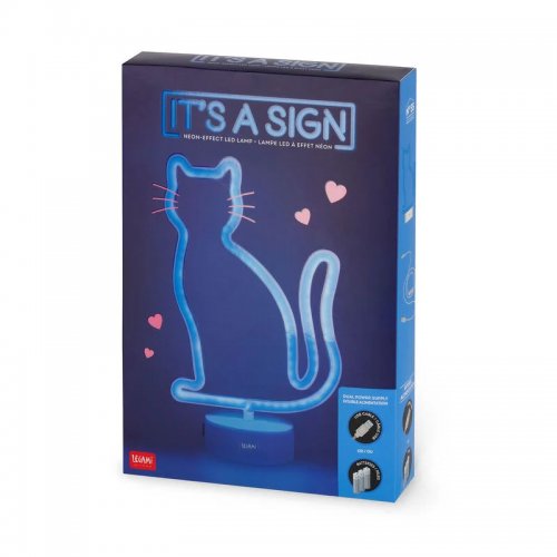Legami Neon Effect Led Lamp - Its a Sign Kitty - 1