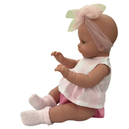 Magic Baby Κούκλα Alicia Ροζ με Μεγάλο Φιόγκο 45 εκ.