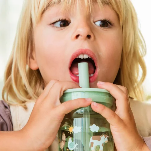 Little Dutch Παιδικό Ποτήρι με Καλαμάκι Mio 250ml Little Farm