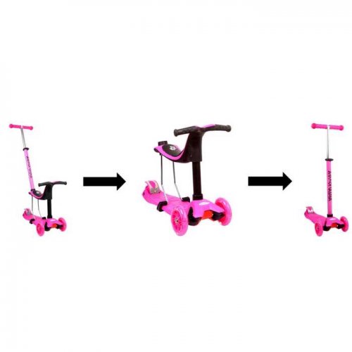 Αθλοπαιδιά Πατίνι Πολυμορφικό 3 σε 1 Φούξια