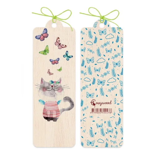 Cozywood Ξύλινος Σελιδοδείκτης Pussycat And Butterflies