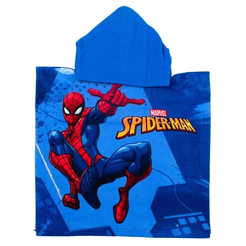 Dimcol Πόντσο Θαλάσσης Quick Dry Marvel Spider-Man 50x100 Sky Blue-Blue