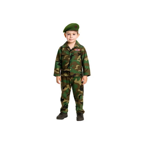 Αποκριάτικη Παιδική Στολή Στρατιώτης Πράσινος Μπερές Νο 9-10 ετών